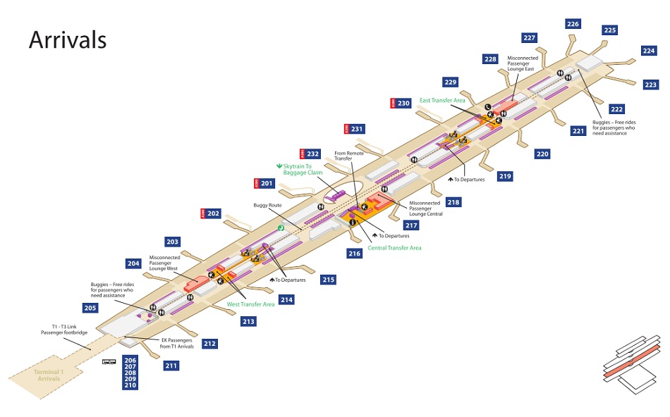 dubai international airport terminal 3 arrivals map Dubai Airport Terminal 3 Maps Emirates Terminal Map dubai international airport terminal 3 arrivals map